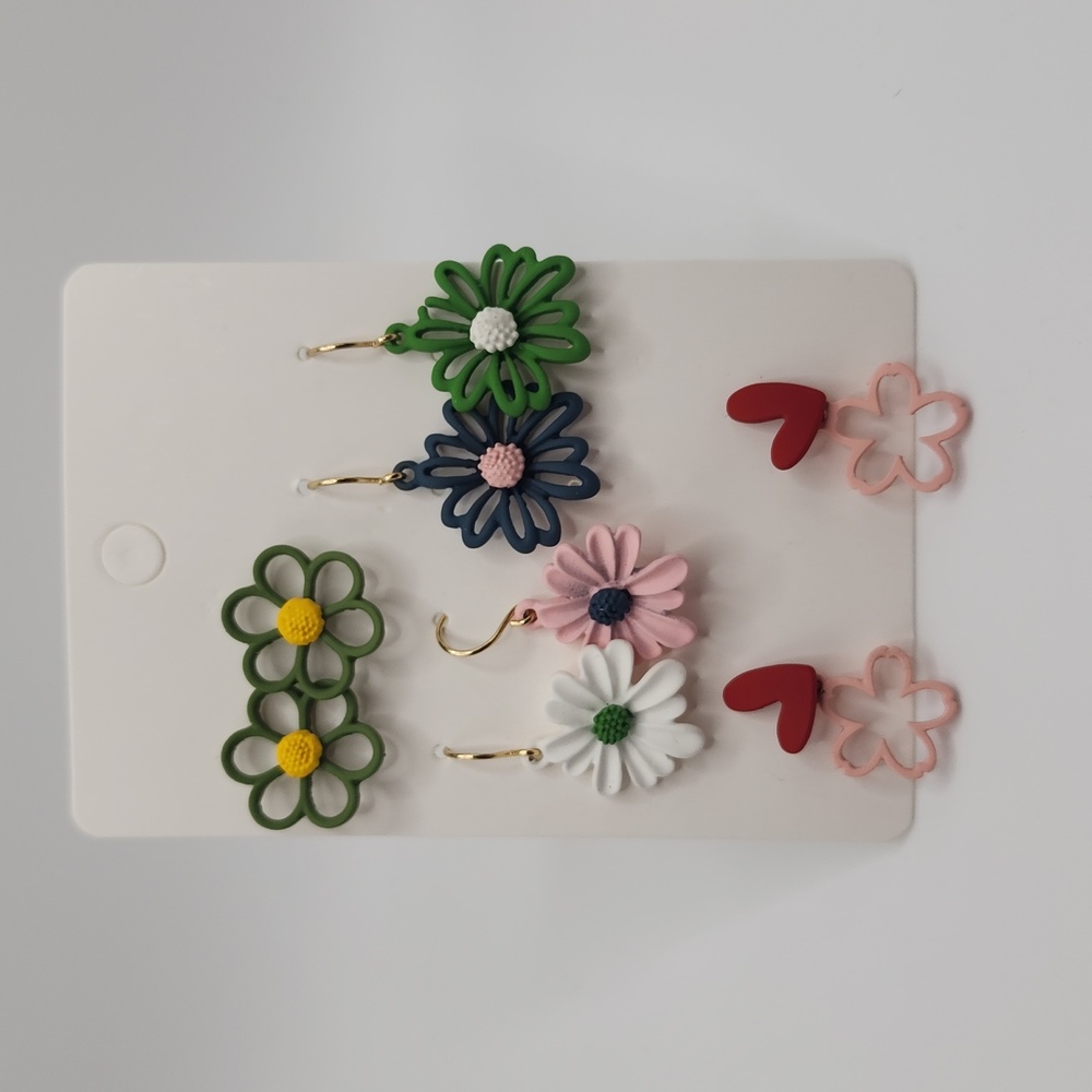 Set of 4 Floral Earrings